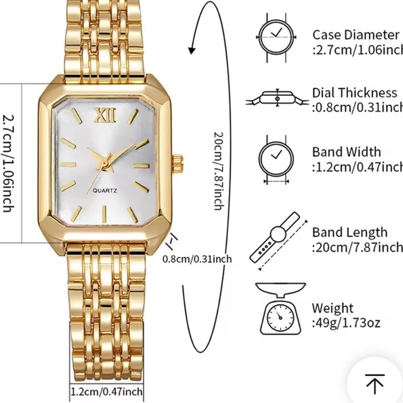 Simple square Gold and Purple Women\'s  Watch main image 7